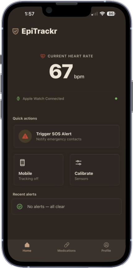 EpiTrackr App Mockup 1