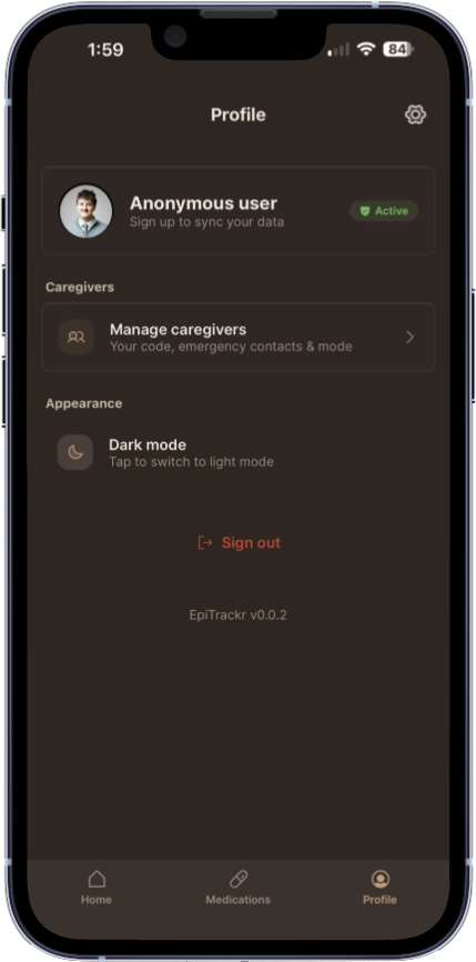 EpiTrackr App Mockup 4